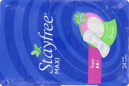 Stayfree Super Maxi Pads Perspective: back