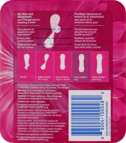 Carefree Body Shape Long Unscented Pads Perspective: back
