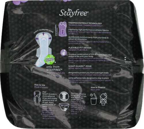 Stayfree Overnight Ultra Thin With Wings Pads Perspective: back
