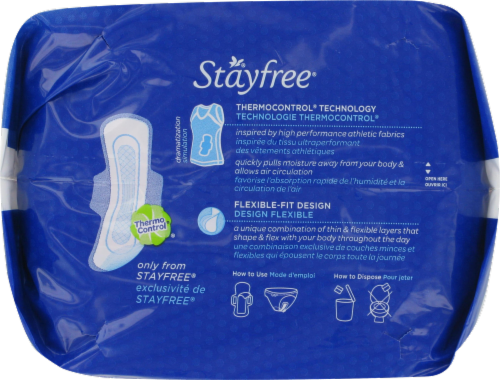 Stayfree Ultra Thin Super Long Pads with Wings Perspective: back
