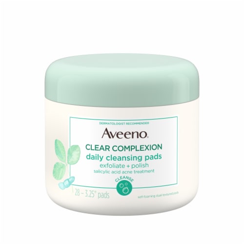 Aveeno Clear Complexion Acne Cleansing Pads, Salicylic Acid Perspective: back