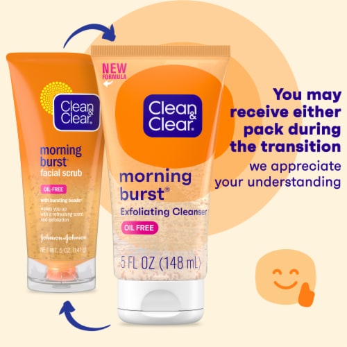 Clean & Clear Morning Burst Oil-Free Exfoliating Face Wash with Vitamin C & Pro-Vitamin B5 Perspective: back