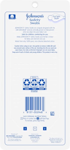 Johnson's® Baby Safety Ear Swabs Perspective: back
