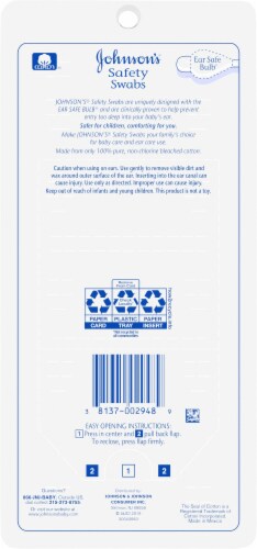 Johnson's® Baby Safety Ear Swabs Perspective: back
