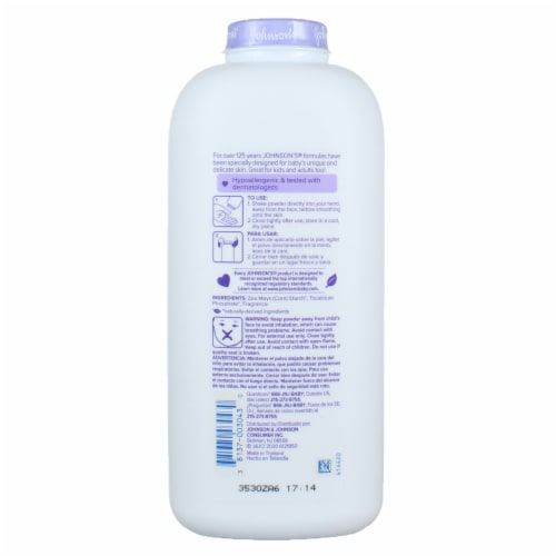 Johnson's® Baby Powder Lavender Perspective: back
