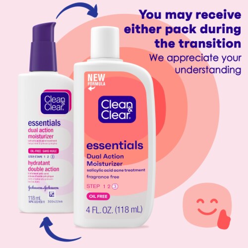 Clean & Clear® Dual Action Moisturizer Acne Medication Perspective: back