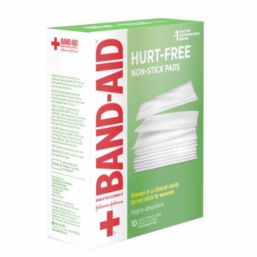 Band-Aid Brand Hurt-Free Non-Stick Pads Perspective: back