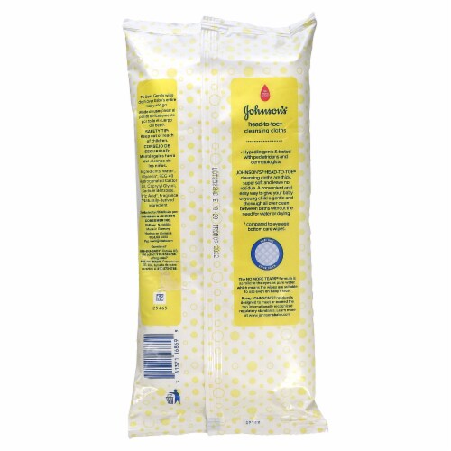 Johnson's® Baby Head-to-Toe® Cleansing Cloths Perspective: back
