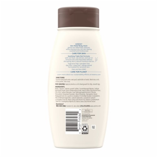 Aveeno Active Naturals Fragrance Free Skin Relief Body Wash Perspective: back