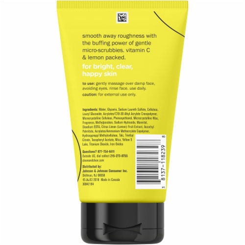 Clean & Clear Lemon Zesty Facial Scrub Perspective: back