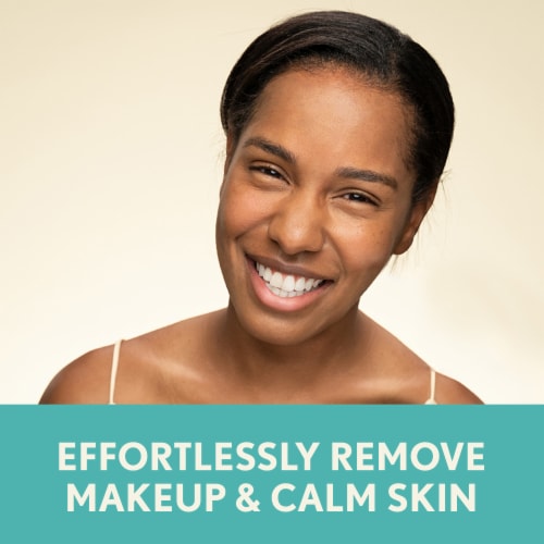 Aveeno Calm + Restore Nourishing Makeup Remover Face Wipes Fragrance Free with Oat Extract Perspective: back