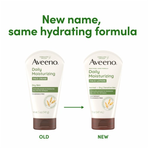 Aveeno Daily Moisturizing Facial Cream Fragrance-Free Prebiotic Oat for Dry Skin Perspective: back