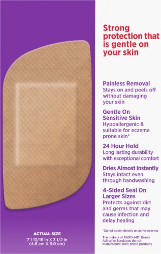 Band-Aid Sensitive Skin Extra Large Bandages Perspective: back