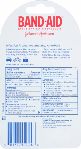 Band-Aid® Antiseptic Cleansing Pain Relieving To-Go Spray Perspective: back