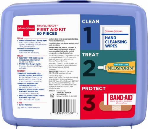 Johnson & Johnson® Travel Ready™ First Aid Kit Perspective: back