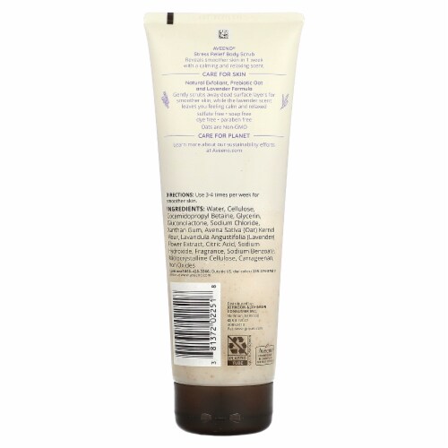 Aveeno Stress Relief Body Scrub, Exfoliating Body Wash for Softer, Smoother Skin, Formulated Perspective: back