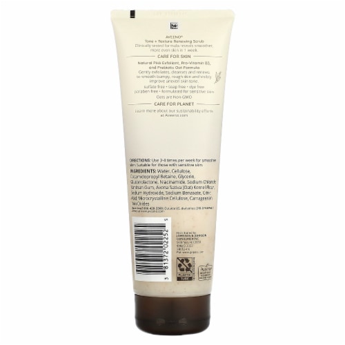 Aveeno Tone + Texture Renewing Scrub Fragrance Free Perspective: back