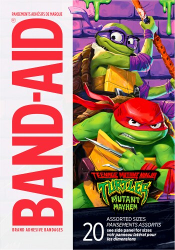 Band-Aid Teenage Mutant Ninja Turtles Mutant Mayhem Brand Adhesive Bandages Perspective: back