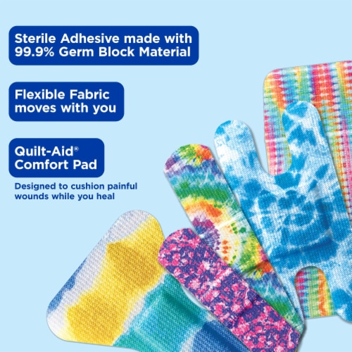 Band-Aid Brand Flexible Fabric Fun Tie-Dye Bandages, Assorted Perspective: back