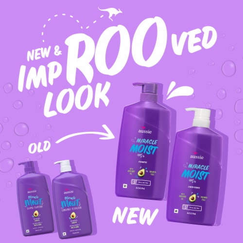 Aussie Miracle Moist Shampoo and Conditioner Hair Set Perspective: back