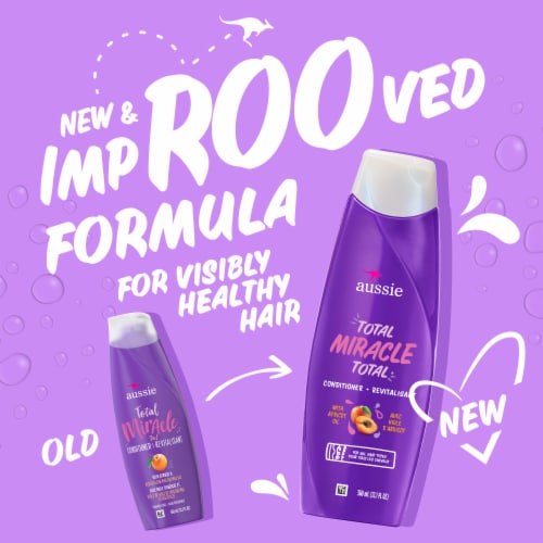 Aussie Total Miracle Conditioner with Apricot and Macadamia Oil Paraben Free for Dry Damaged Hair Perspective: back