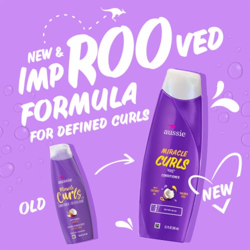 Aussie Miracle Curls Conditioner with Coconut Oil Paraben Free Perspective: back