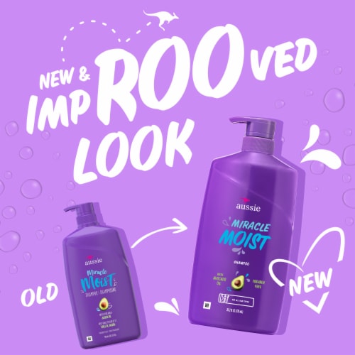Aussie Miracle Moist Shampoo with Avocado Oil Paraben Free Perspective: back