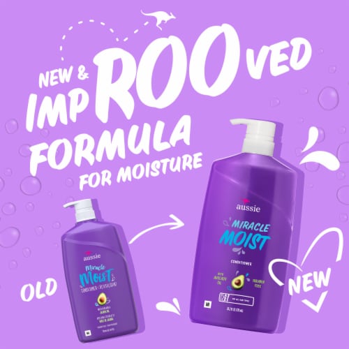 Aussie Miracle Moist Conditioner with Avocado Oil Paraben Free Perspective: back