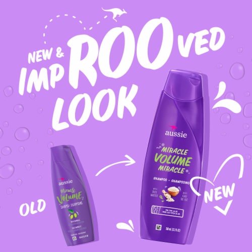 Aussie Miracle Paraben-Free with Plum & Bamboo Volume Shampoo Perspective: back