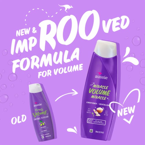 Aussie Miracle Volume Conditioner with Plum and Bamboo Paraben Free for Fine Hair Perspective: back