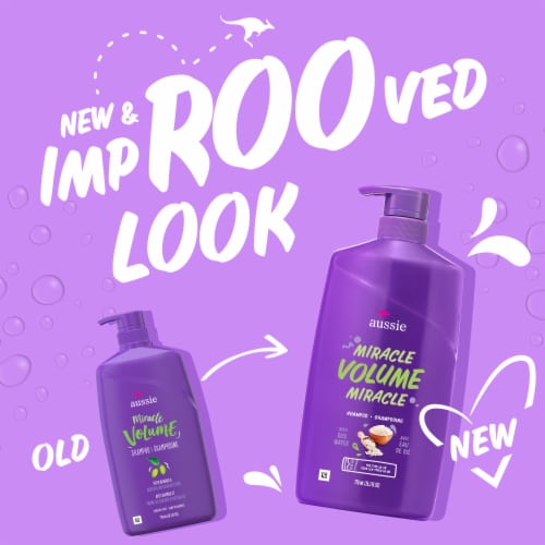 Aussie Miracle Volume with Plum & Bamboo Paraben Free Shampoo Perspective: back