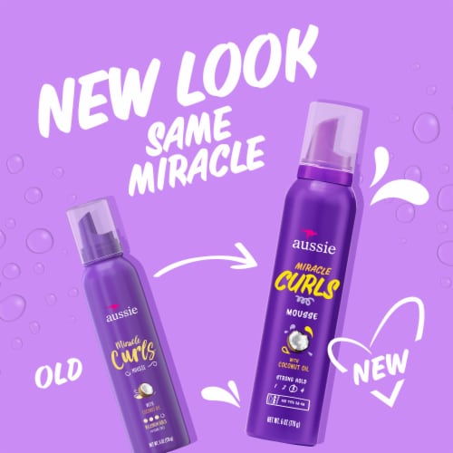 Aussie Miracle Curls Coconut & Jojoba Oil Styling Mousse Perspective: back