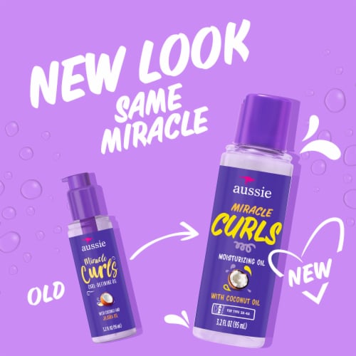 Aussie Miracle Curls Curl-Defining Oil Hair Treatment with Jojoba Oil Perspective: back
