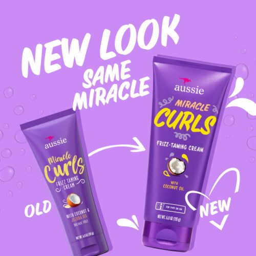 Aussie Miracle Curls Frizz Taming Curl Cream with Coconut and Jojoba Oil Perspective: back