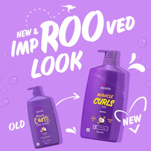 Aussie Miracle Curls Shampoo with Coconut Oil Paraben Free Perspective: back