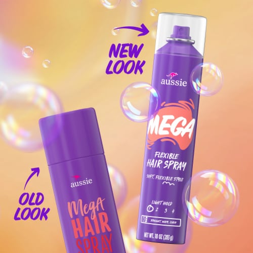 Aussie Mega Flexible Aerosol Hair Spray for Curly, Straight and Wavy Hair Perspective: back