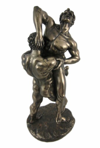 Hercules and Anteus Bronze Finish Statue Greek Myth Perspective: back