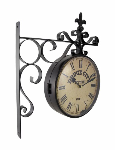 Dodge City Railway Station Clock Double Sided 