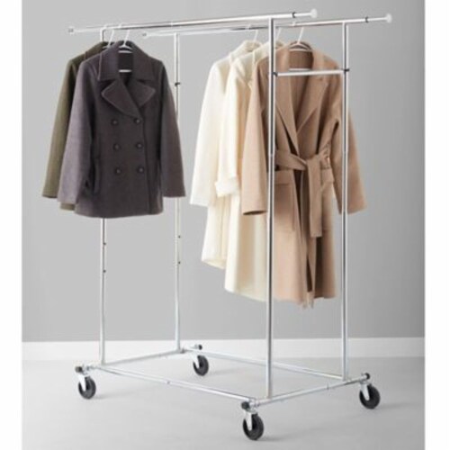 Simply Essential™ Commercial Grade Dual Bar Adjustable Garment Rack, 1