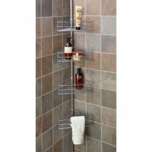 Simply Essential™ 4-Tier Tension Pole Shower Caddy - Brushed Nickel, 1 ct - Kroger