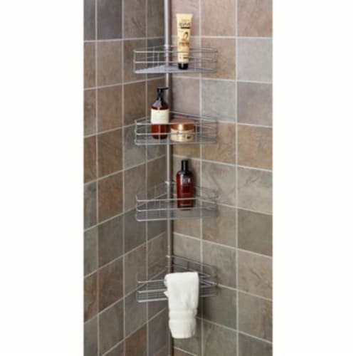 Simply Essential™ 4-Tier Tension Pole Shower Caddy - Brushed Nickel, 1 ct -  Kroger