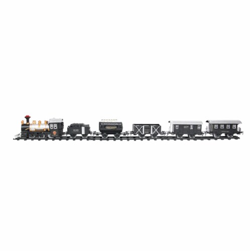 Northlight 17-Piece Black Consummate Animated Classic Train Set Perspective: back