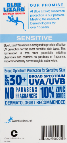 Blue Lizard Sensitive Australian Sunscreen SPF 30+ Perspective: back