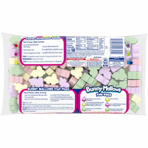 Jet-Puffed Vanilla Bunny Shaped Easter Spring Mallows Marshmallows, Bag Perspective: back