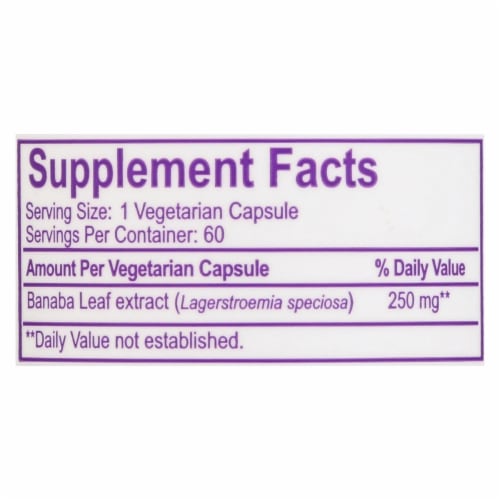 Paradise Herbs Banaba Leaf Vegetarian Capsules Perspective: back