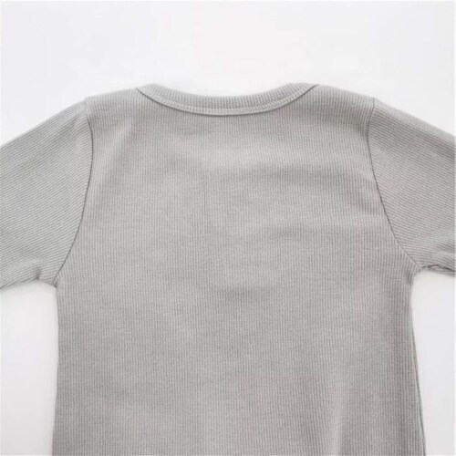 Organic Baby Newborn Knotted Gown, Infant Long Sleeve Sleeper for Baby Girl and Boy Sleepwear Perspective: back