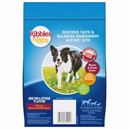 Kibbles 'n Bits Bacon & Steak Flavor Dry Dog Food, 3.5lb (Pack of 10) Perspective: back