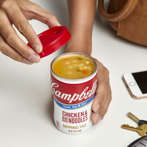 Campbell's Chicken and Mini Round Noodles Sipping Soup (Pack of 3) Perspective: back