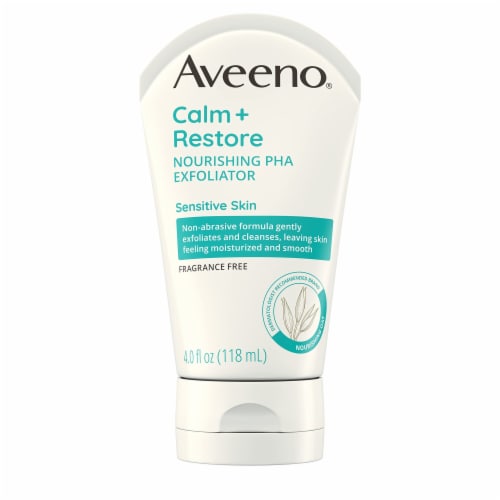 Aveeno Calm + Restore Nourishing PHA Facial Exfoliator (Pack of 4) Perspective: back