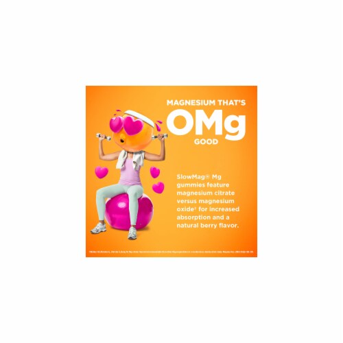 SlowMag Mg Muscle Health + Recovery Gummies, Magnesium Citrate in 60ct (Pack of 10) Perspective: back